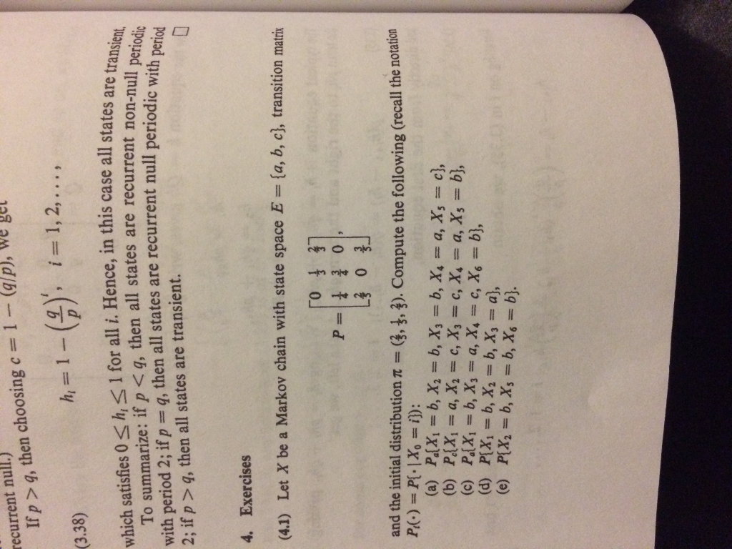 Let X Be A Markov Chain With State E A B C Chegg Com