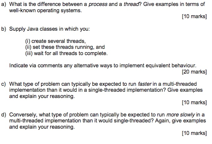 difference between threads and process in java