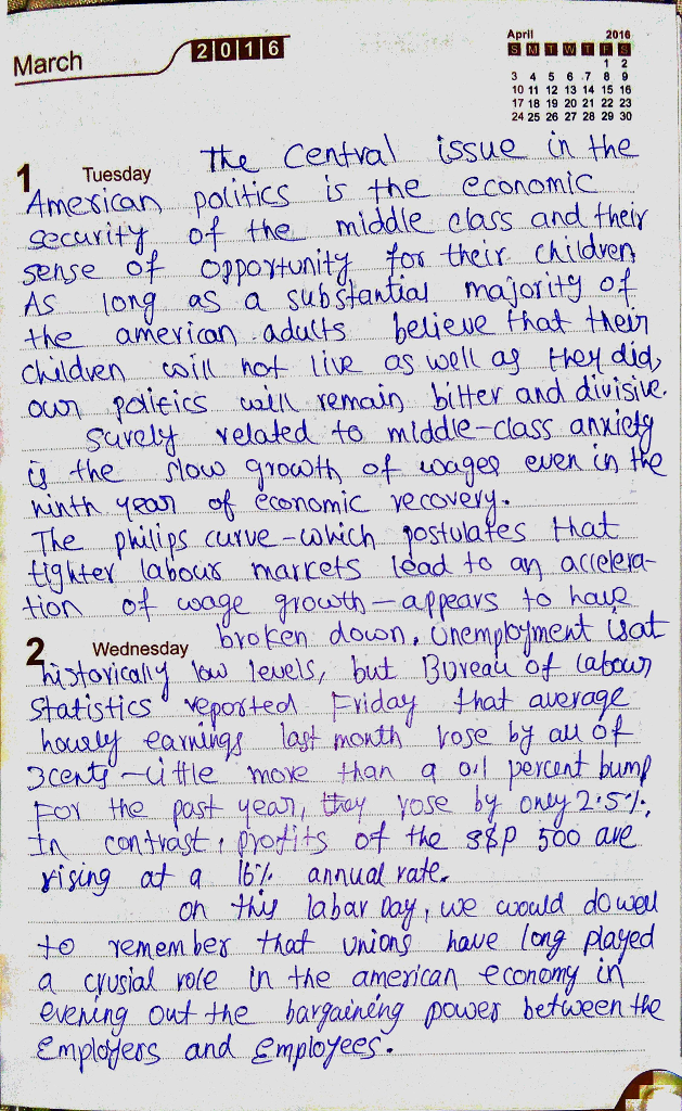 Question & Answer: Newspaper Article by Lawrence H. Summers " Why we need unions" for Airport workers..... 1