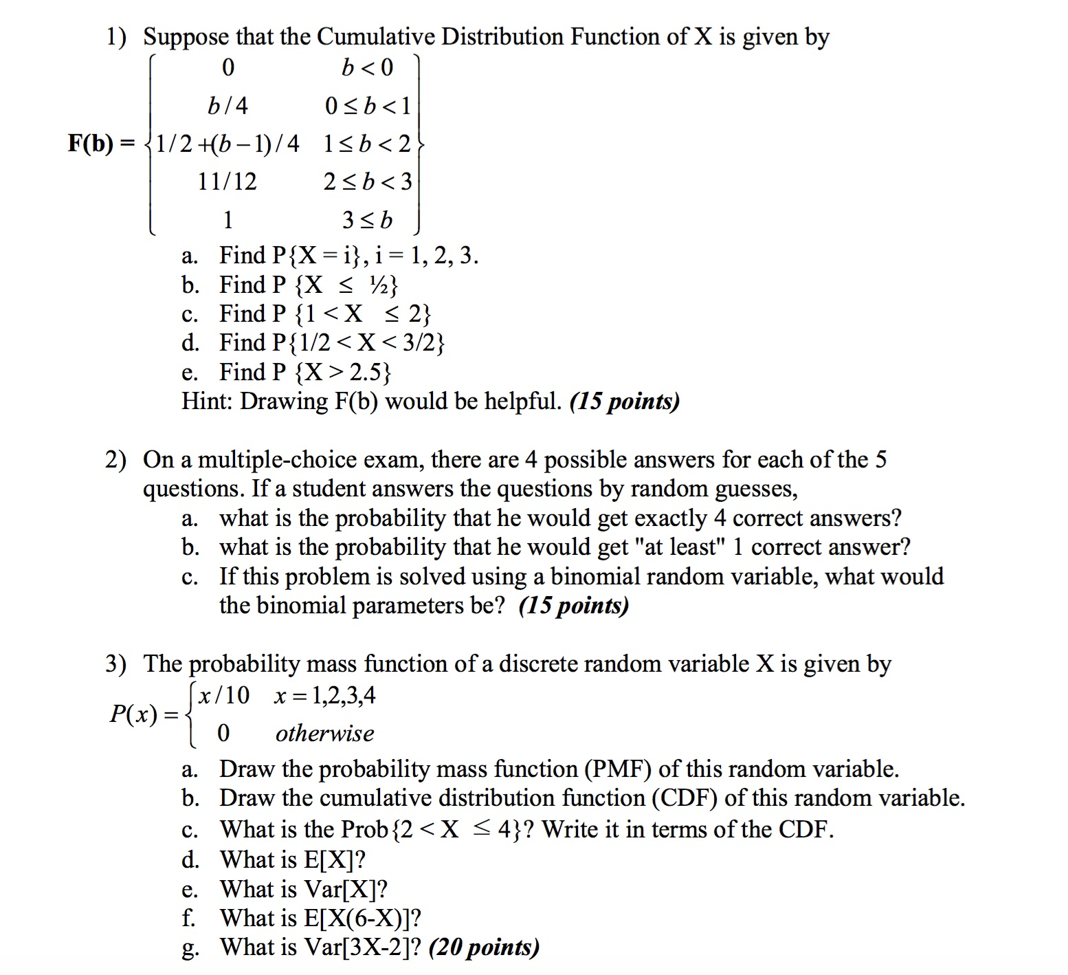 Solved Suppose That The Cumulative Distribution Function Chegg Com