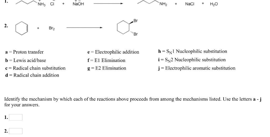 Solved Nh3 Cl Naoh Nh2 Naci Br 2 Br2 Br A Proton Tran Chegg Com