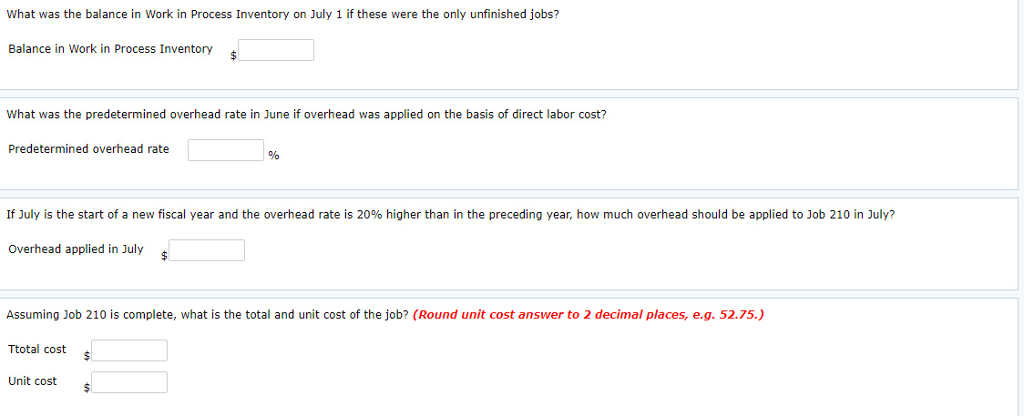 Solved Exercise 177 Job Cost Sheets For Howard Manufactur