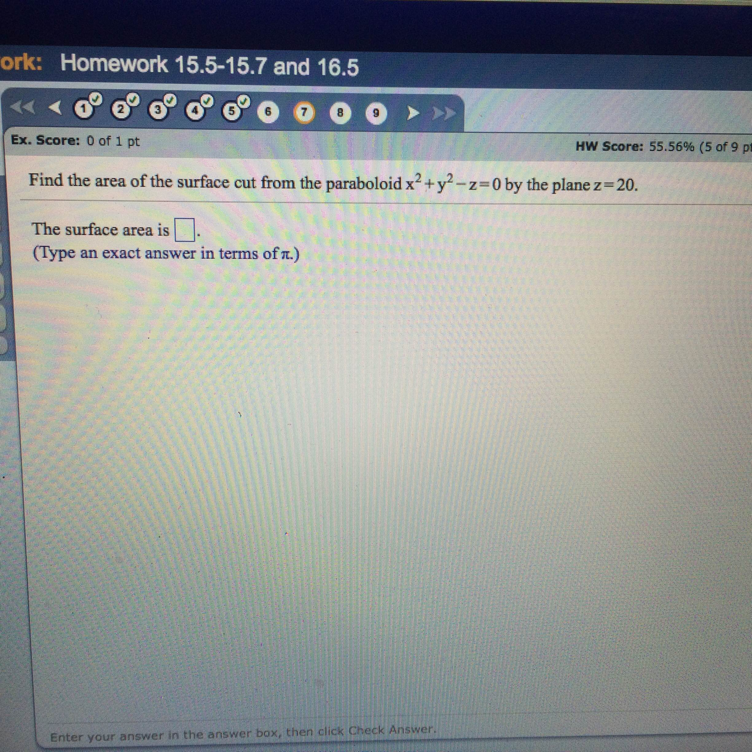 Solved Find The Area Of The Surface Cut From The Paraboloid Chegg Com