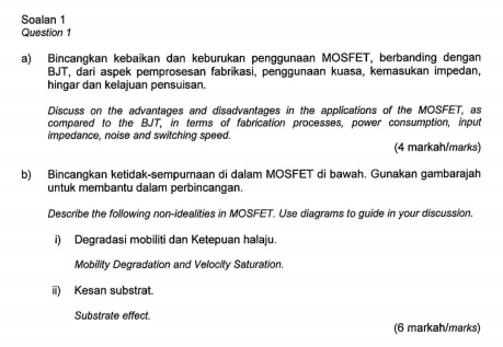 Soalan 1 Question 1 a) Bincangkan kebaikan dan  Chegg.com