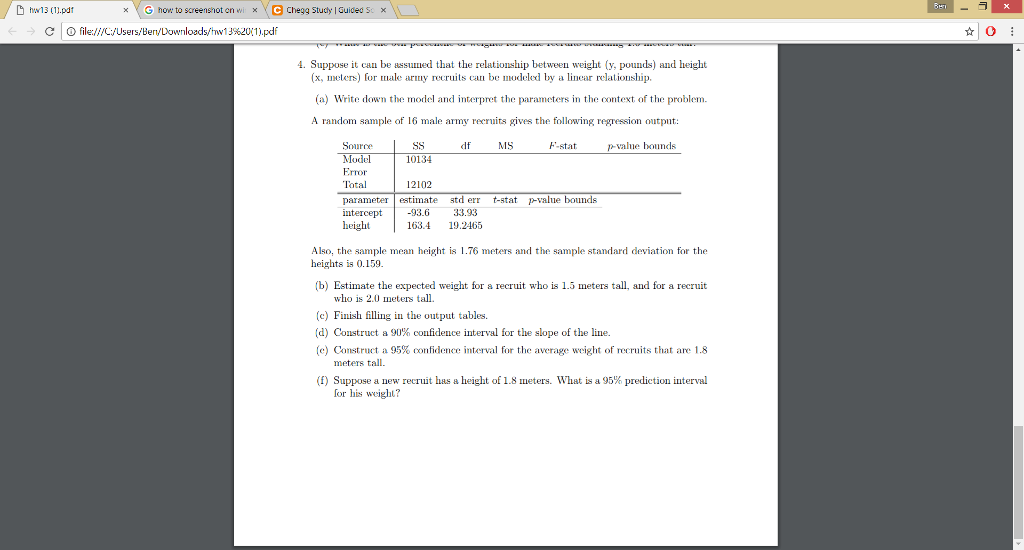 Solved Hw13 1 P G How To Screensnot On Wv Y E Chegg S Chegg Com