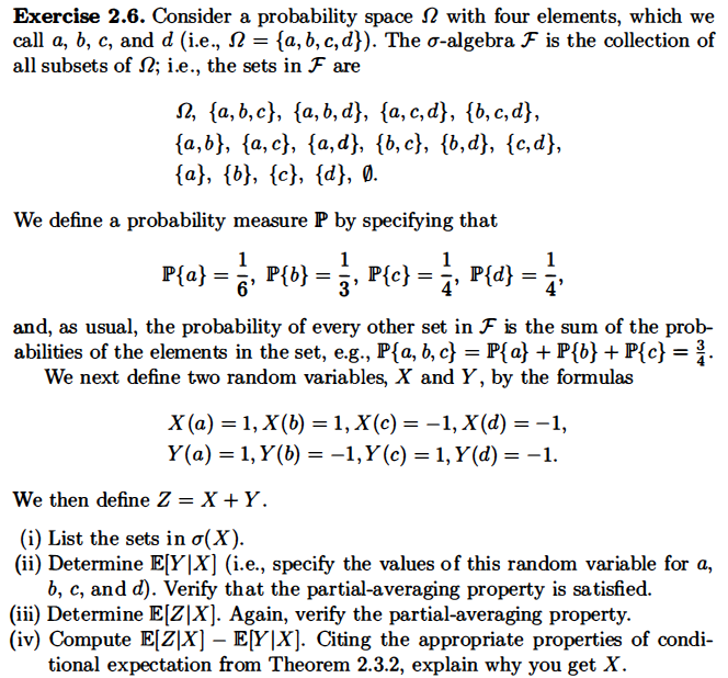 Exercise 2 6 Consider A Probability Space W With Chegg Com