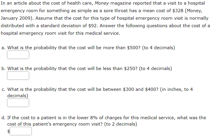 Solved In An Article About The Cost Of Health Care Money