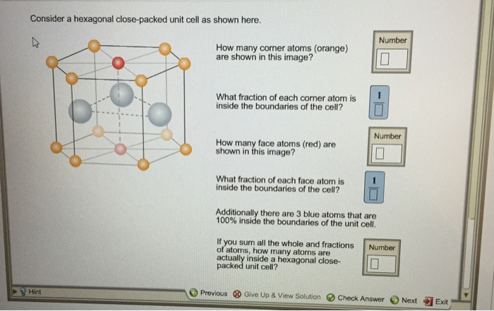 Number of atoms in hcp unit cells