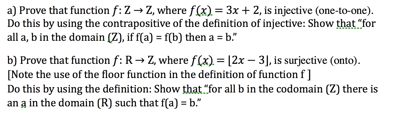 Solved Prove That Function F Z Rightarrow Z Where F X