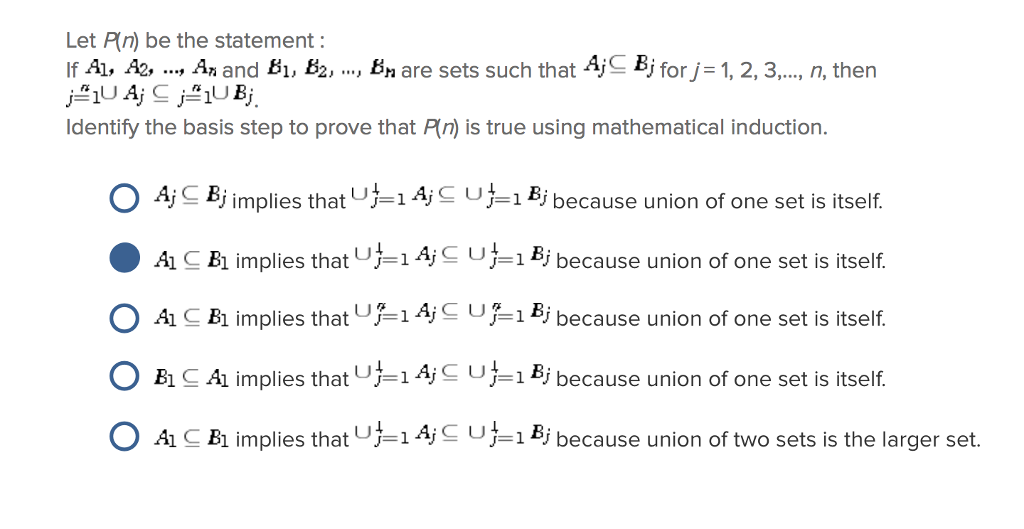 Solved Let P N Be The Statement If Al A An And B B Chegg Com