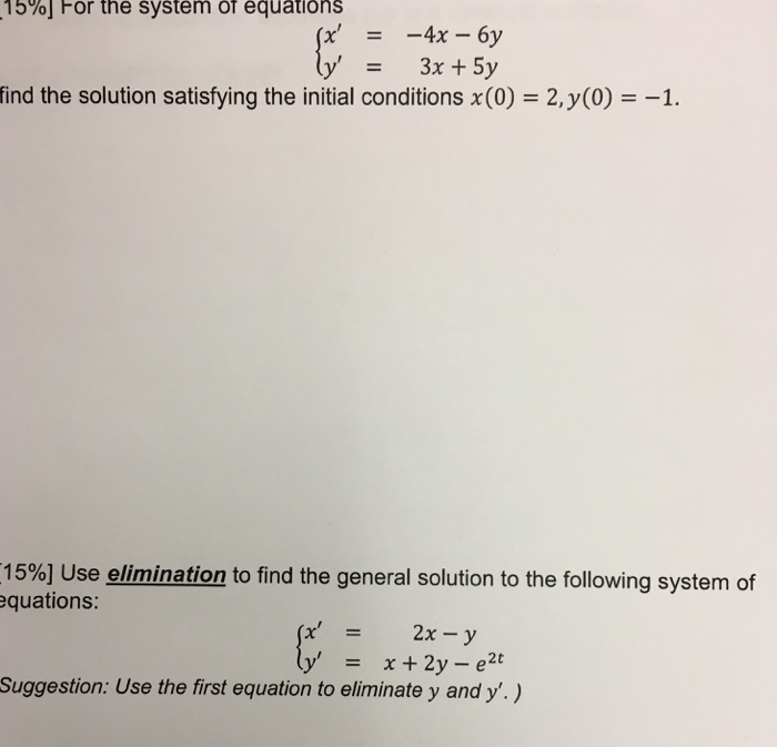 Solved For The System Of Equations X 4x 6y Y 3x Chegg Com