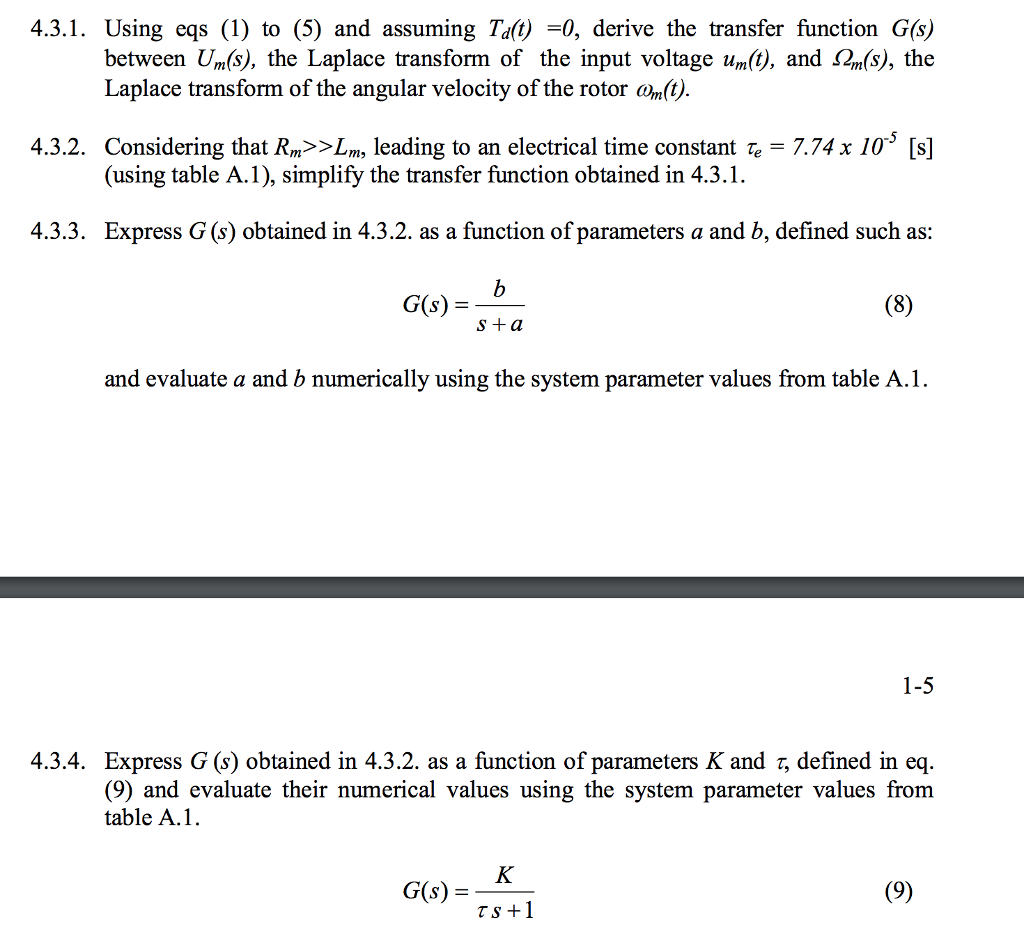 4 3 1 Using Eqs 1 To 5 And Assuming Ta T 0 Chegg Com