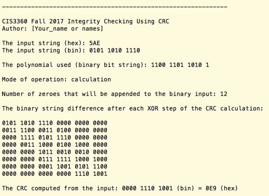 C program to implement crc 12
