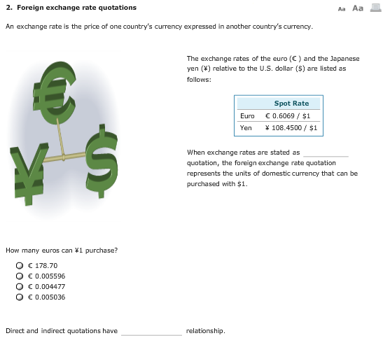 Solved 2 Foreign Exchange Rate Quotations Aa Aa An Excha - 