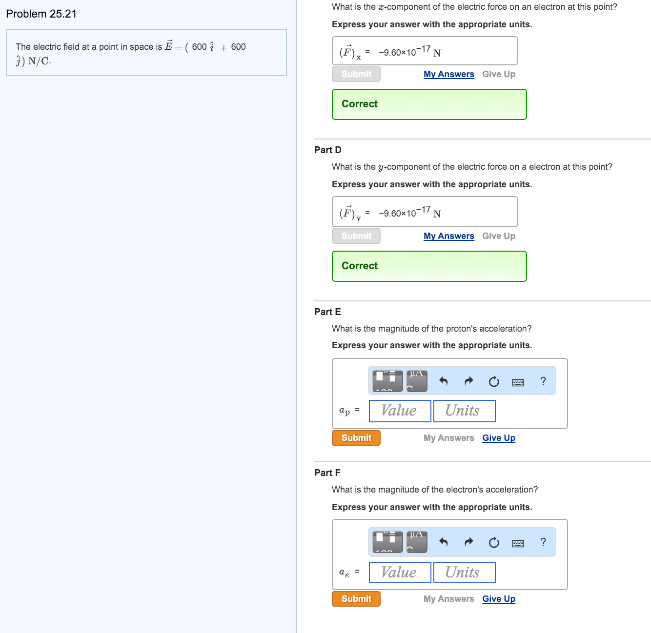 Solved The Electric Field At A Point In Space Is E 600 Chegg Com