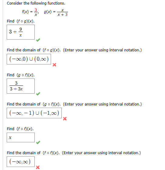 Solved Consider The Following Functions F X 3 X G Chegg Com