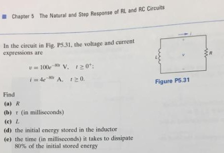 Solved Chapter 5 The Natural And Step Response Of Rl And Chegg Com