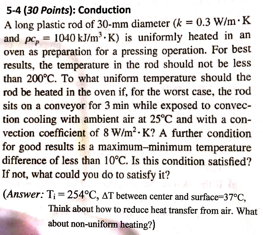 Solved 5 4 30 Points Conduction A Long Plastic Rod Of