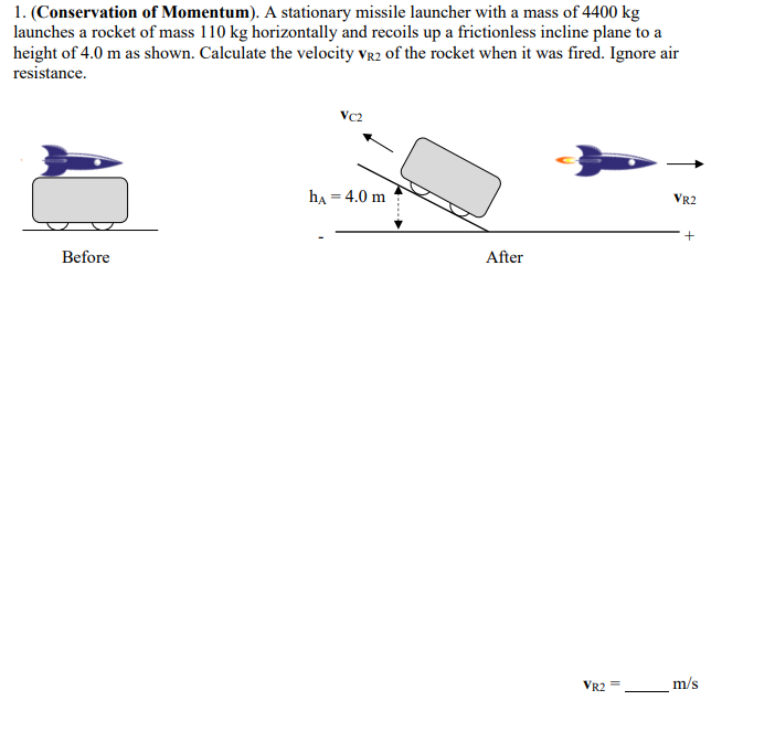 Solved 1 Conservation Of Momentum A Stationary Missil Chegg Com