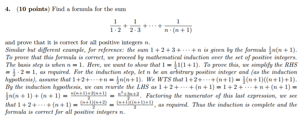 Solved Find A Formula For The Sum 1 1 Middot 2 1 2 Middot Chegg Com