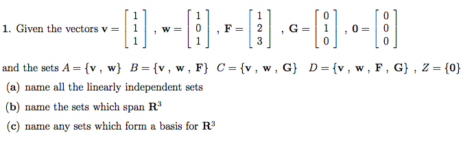 Solved Given The Vectors V 1 1 1 W 1 0 1 F 1 Chegg Com