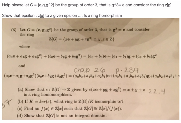 Solved Help Please Let G E G G 2 Be The Group Of Order Chegg Com