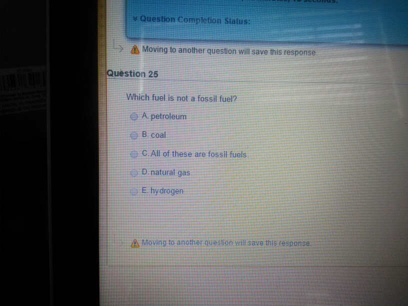 Solved Which fuel is not a fossil fuel? petroleum coal 