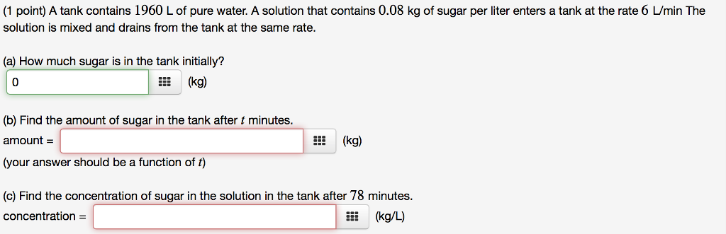 1 Point A Tank Contains 1960 L Of Pure Water A Solution That 1 Point A Tank Contains 1960 L Of Pure Water A Solution That