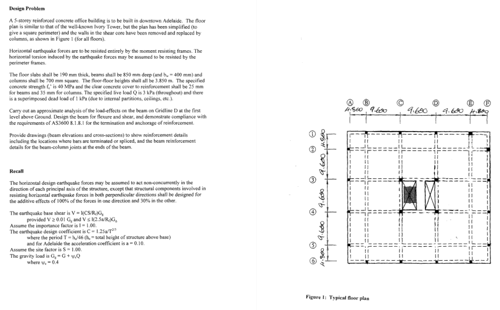 Design Problem A 5 Storey Reinforced Concrete Offi Chegg Com