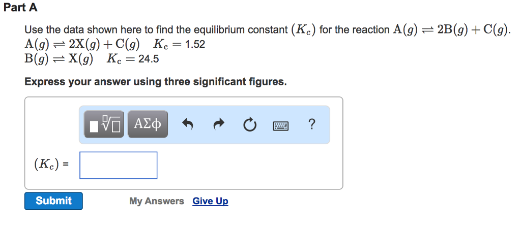 Solved Use The Data Shown Here To Find The Equilibrium Co Chegg Com