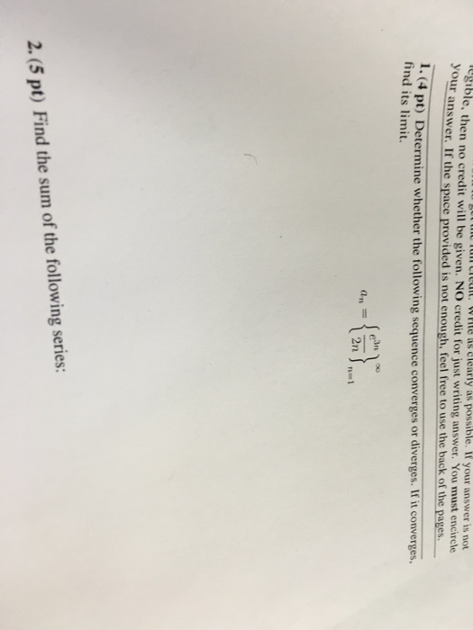 Solved: Determine Whether The Following Sequence Converges... | Chegg.com