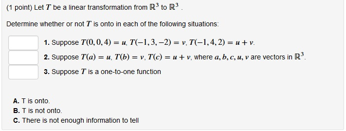 Solved Let T Be A Linear Transformation From R 3 To R 3 Chegg Com