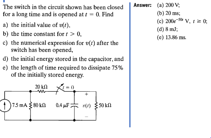 Solved The Switch In The Circuit Shown Has Been Closed Fo Chegg Com