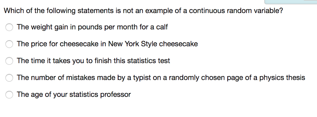 Solved Which Of The Following Statements Is Not An Example Chegg Com