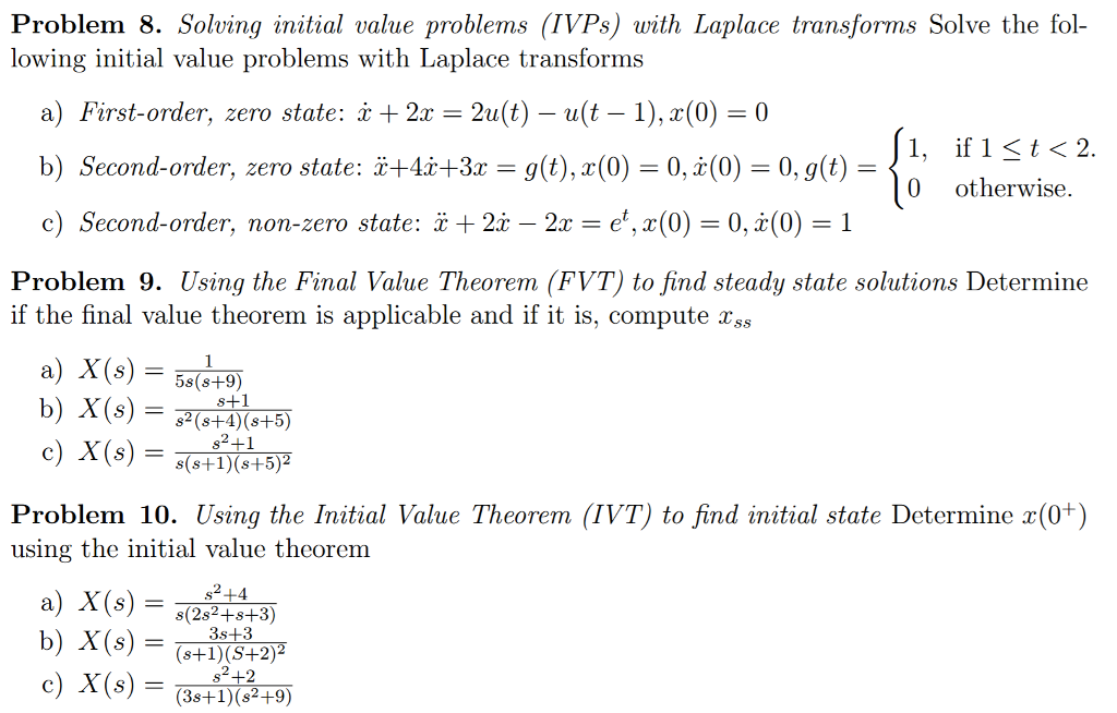 Solved Problem 8 Solving Initial Value Problems Ivps W Chegg Com