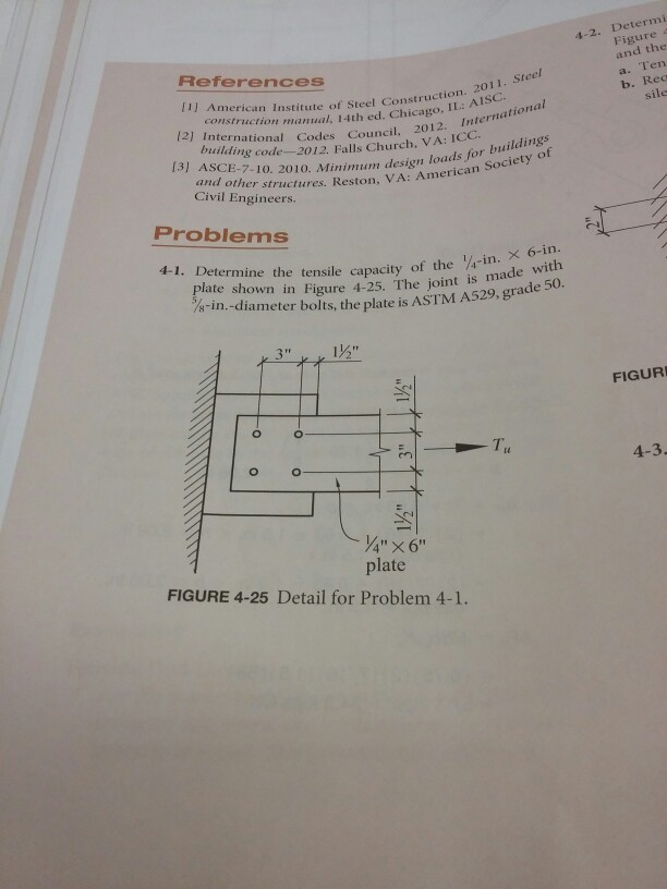 Determine The Tensile Capacity Of The 1 4 In X 6 In Chegg Com