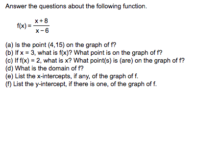 Solved Answer The Questions About The Following Function Chegg Com