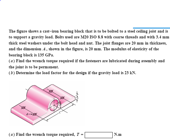 Solved The Figure Shows A Cast Iron Bearing Block That Is