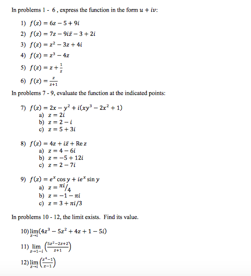 Solved In Problems 1 6 Express The Function In The For Chegg Com