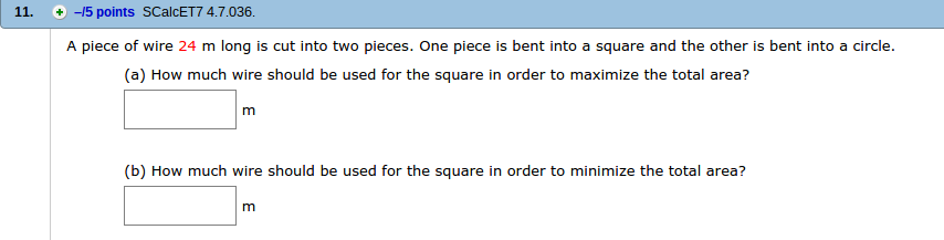 Solved A piece of wire 28 m long is cut into two pieces. One