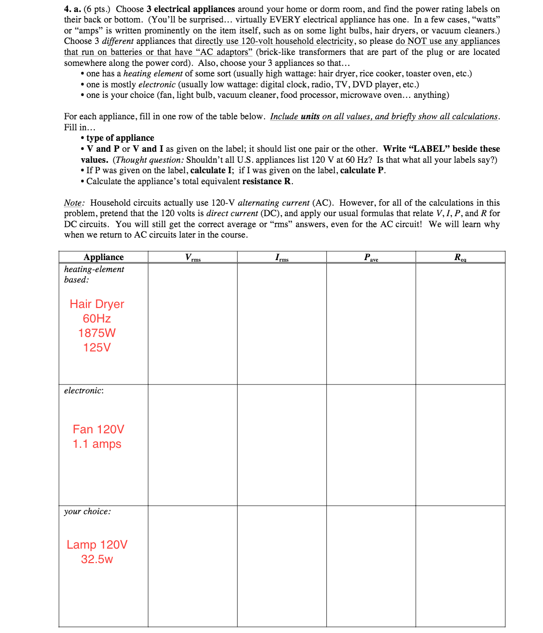 Electrical Appliances at Home Worksheet