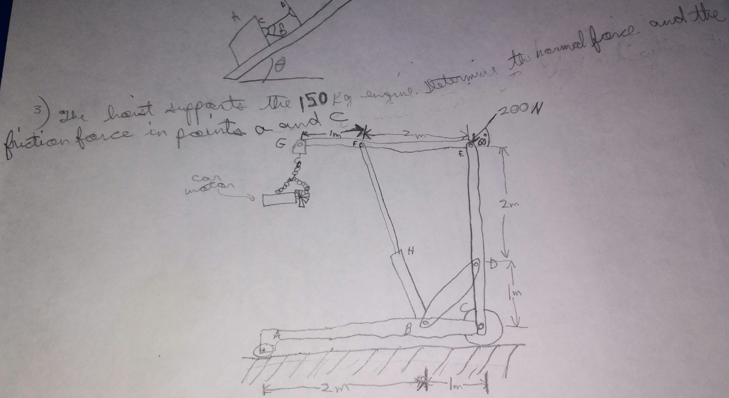 Solved The Hoist Supports The 150kg Engine. Determine The...