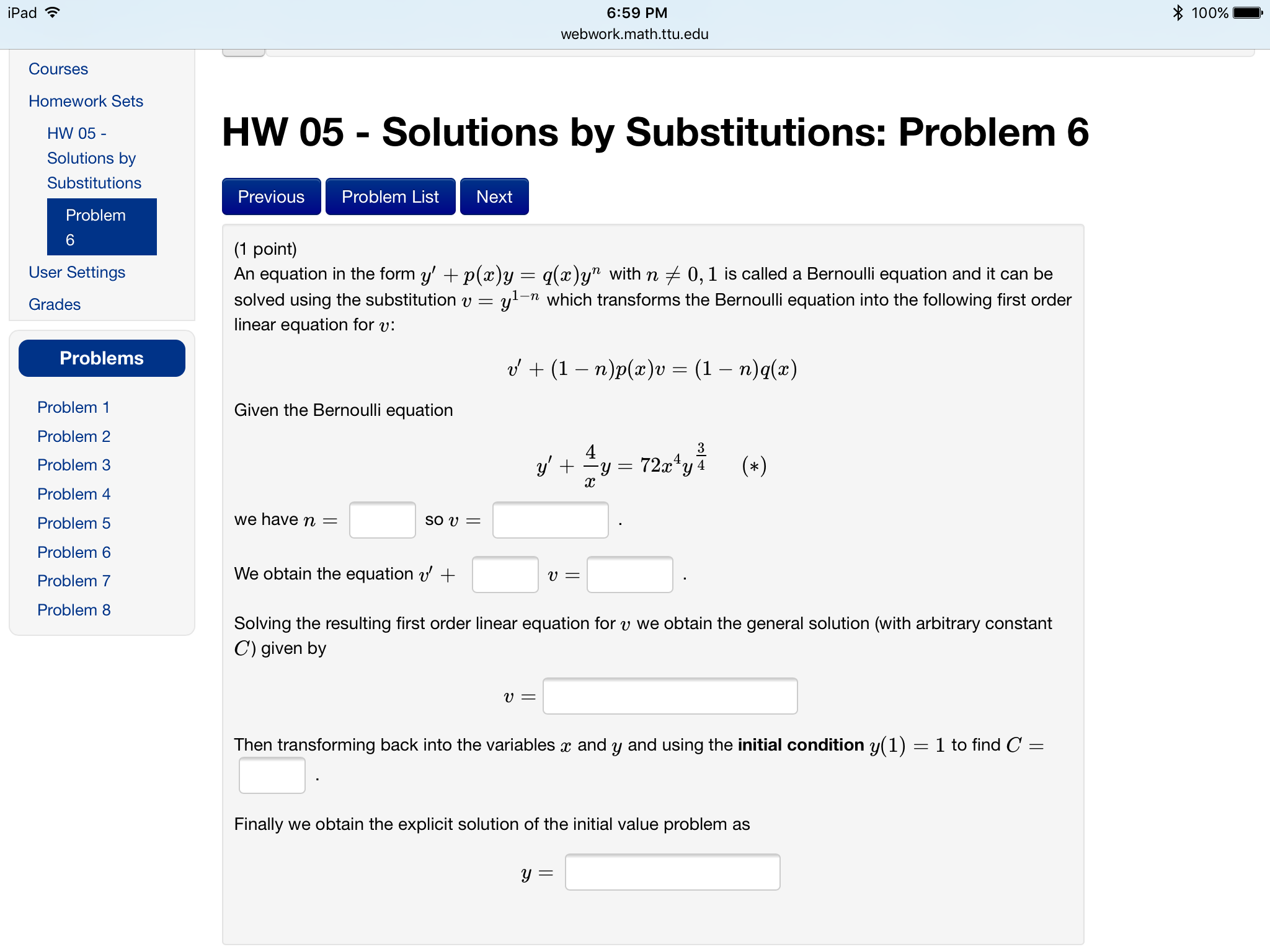 Solved An Equation In The Form Y P X Y Q X Y N With Chegg Com