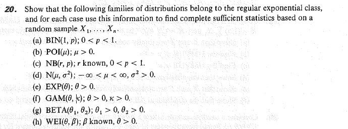 Show That The Following Families Of Distributions Chegg Com