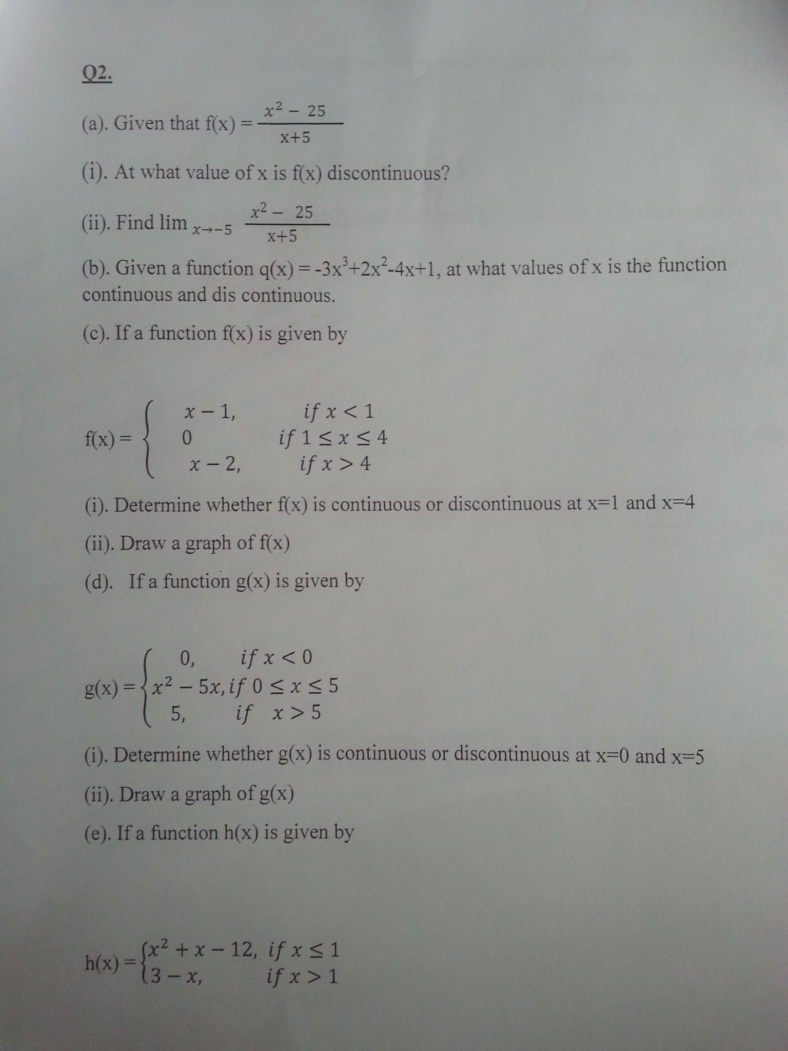 Given That F X X 2 25 X 5 At What Value Of X Is Chegg Com