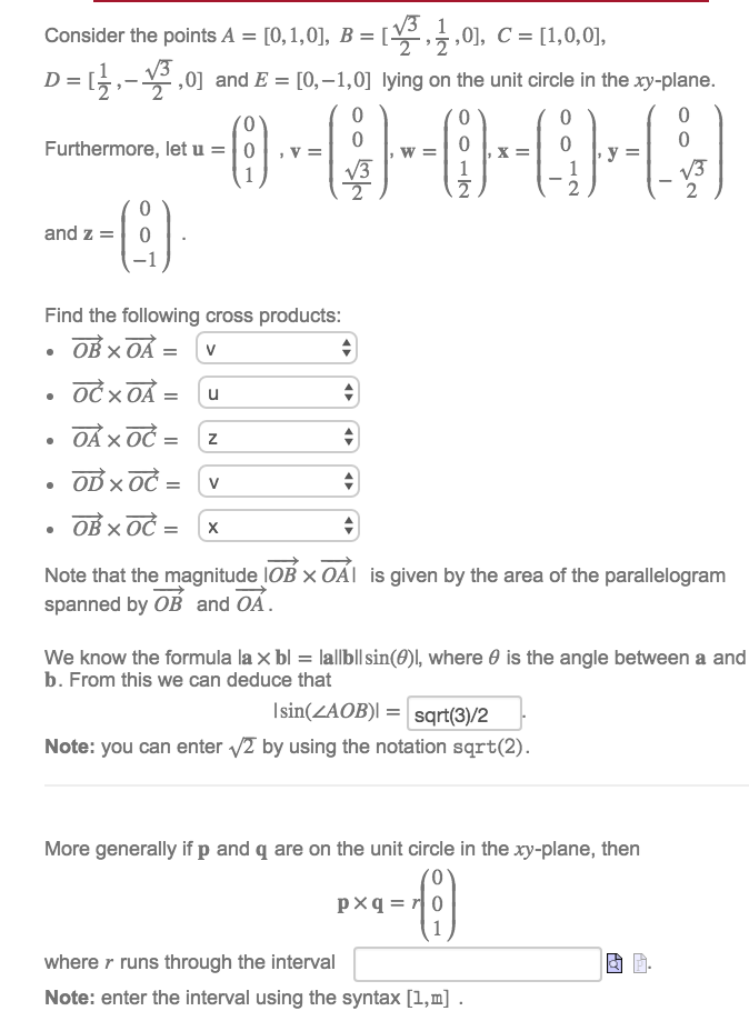 Solved Consider The Points A 0 1 0 B Squareroot Chegg Com
