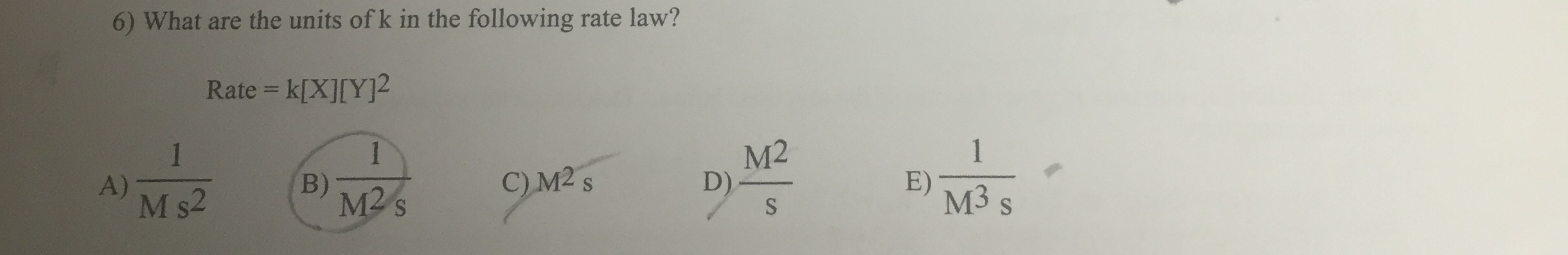 Solved What Are The Units Of K In The Following Rate Law
