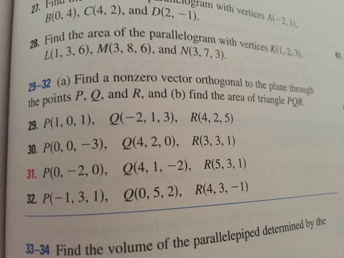 Solved Find The Area Of The Parallelogram With Vertices K Chegg Com