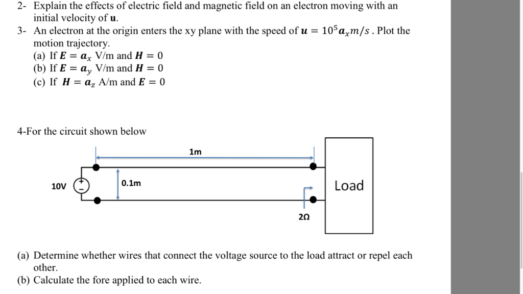 Solved 2 Explain The Effects Of Electric Field And Magne Chegg Com