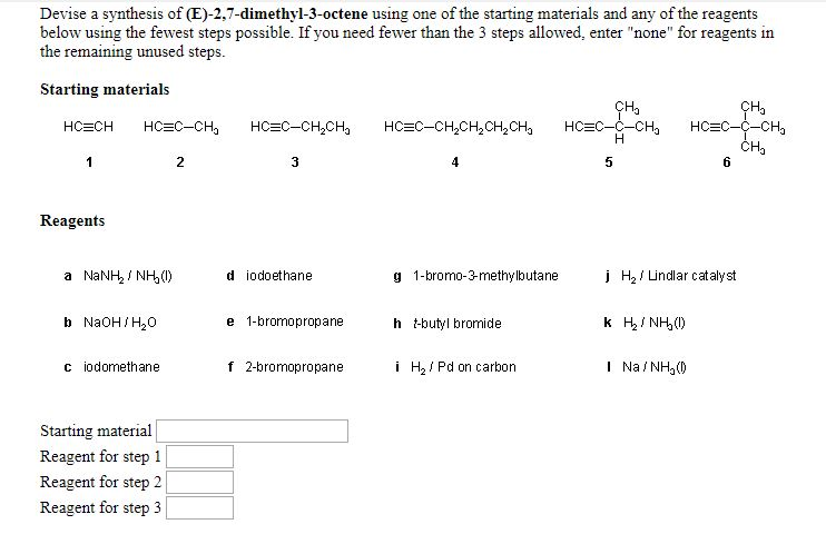 Solved Devise A Synthesis Of E 2 7 Dimethyl 3 Octene Us Chegg Com